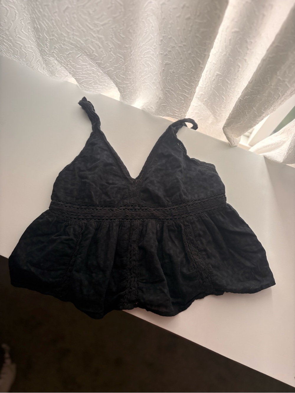 American Eagle Outfitters Black Lace-Trim Cami